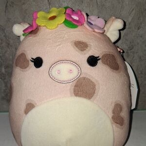 Squishmallows AQUITAINE The Spotted Pig With Flower Crown 8" Plush NWT